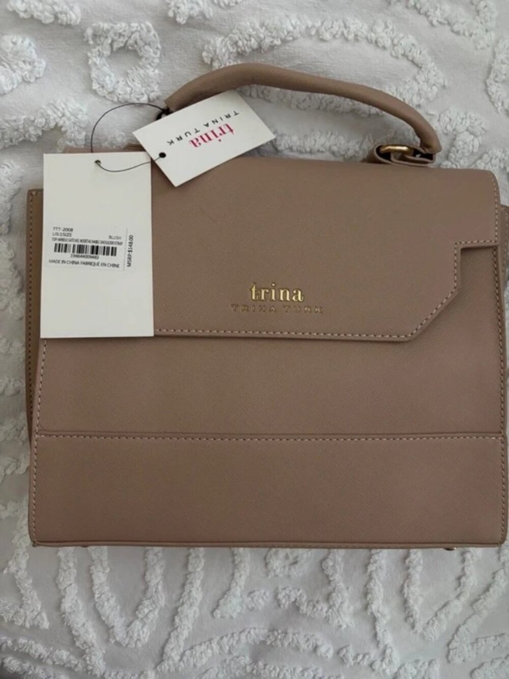 Trina Turk Taupe Top-Handle Satchel/Crossbody